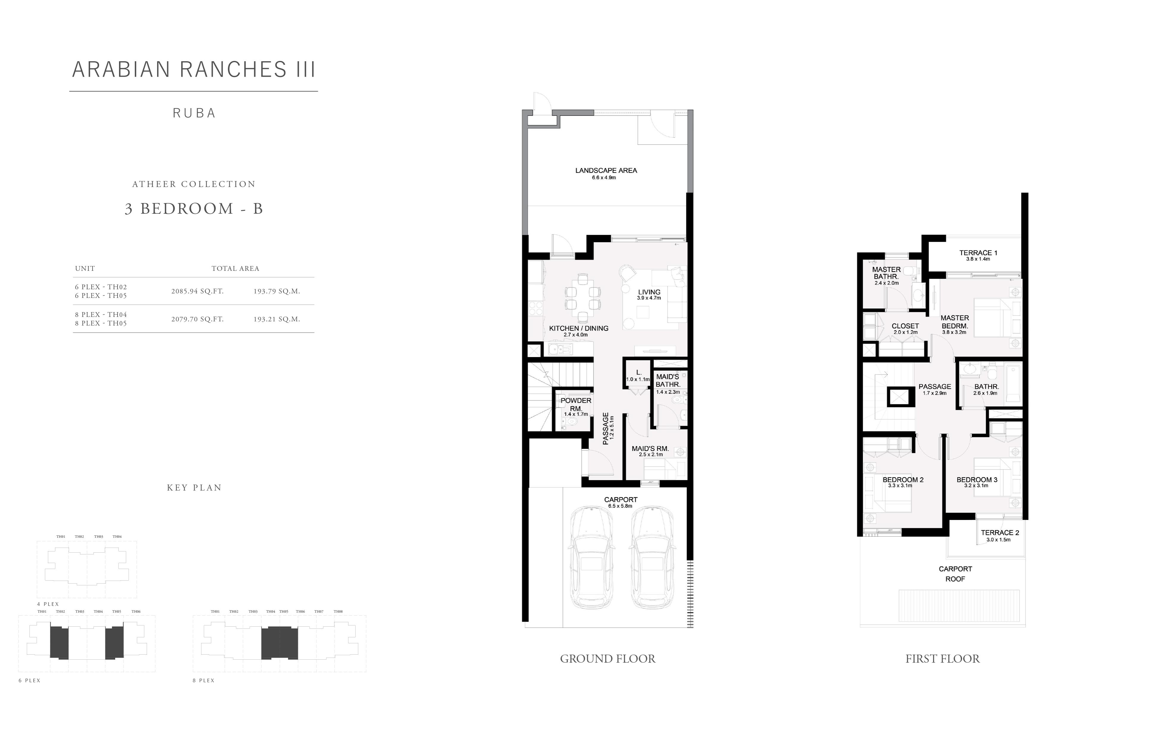 Ruba Townhouses - floor plans
